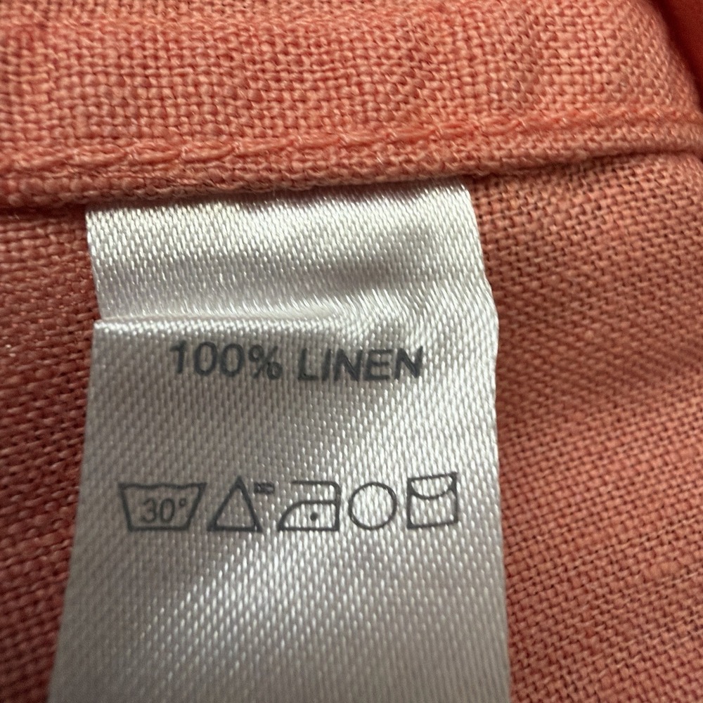 Todd Snyder Loop Collar Camp Shirt Men's Medium Coral 100% Linen - Picture 7 of 10